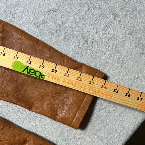 Vtg Heavyweight Leather Hoodie Jacket Men Small Wilsons Hooded Quilt line Brown - Picture 12 of 16